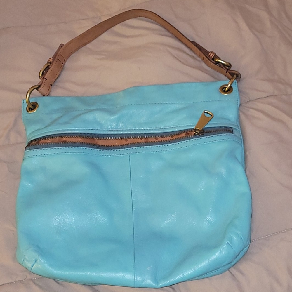Fossil Leather Turquoise Hobo Western Yellowstone